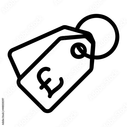 Pound Sterling in Discount Tag Icon