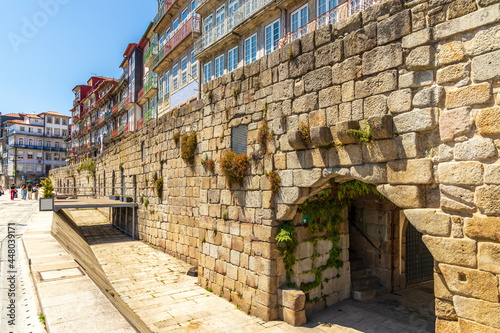 Historic embankment with medieval coal hatchfrom XIV century in Porto, Portugal