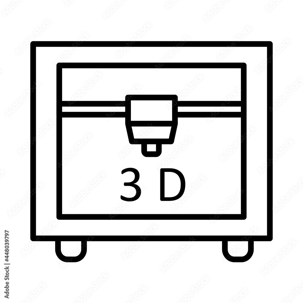 3D Printing Vector Line Icon Design 3D Printing Vector Line Icon Design