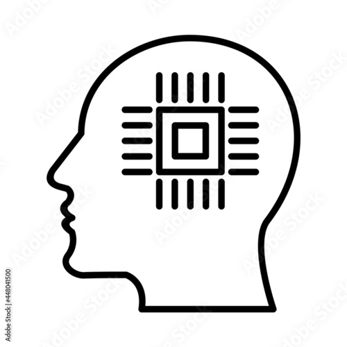 Artificial inteligence Vector Line Icon Design