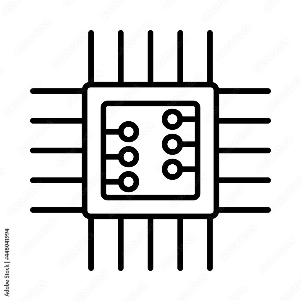 Chip Vector Line Icon Design Chip Vector Line Icon Design