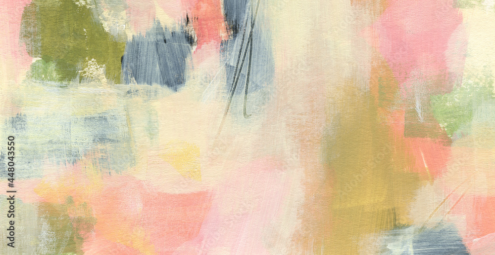 Abstract painting. Versatile artistic backdrop for creative design projects: posters, banners, cards, websites, invitations, magazines, wallpapers, book covers. Contemporary art. Pastel colour palette