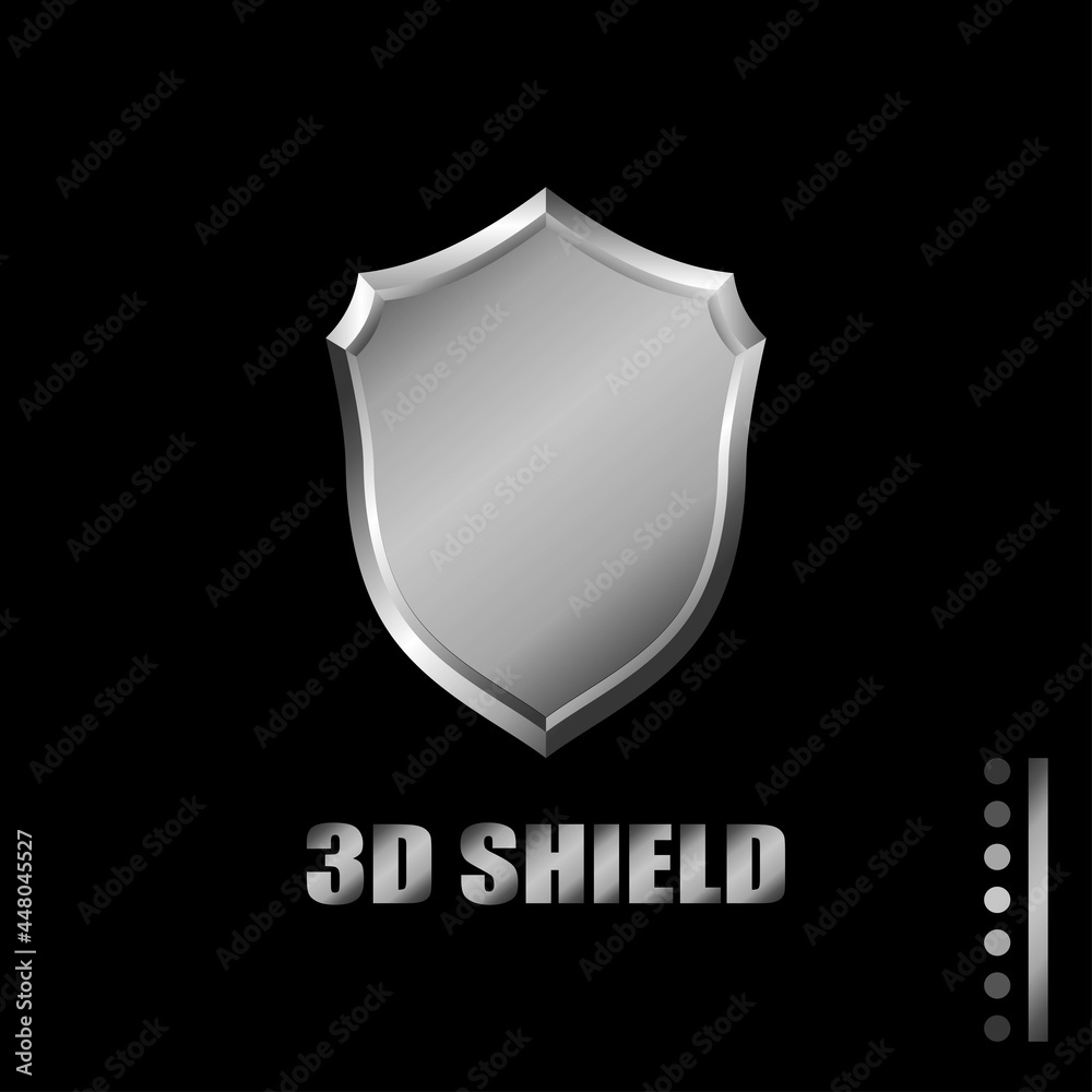 Glossy metalic 3D shield template