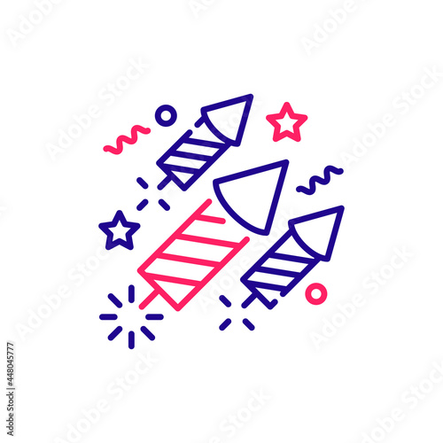 Firecrackers vector 2 colour icon style illustration. EPS 10 File 
