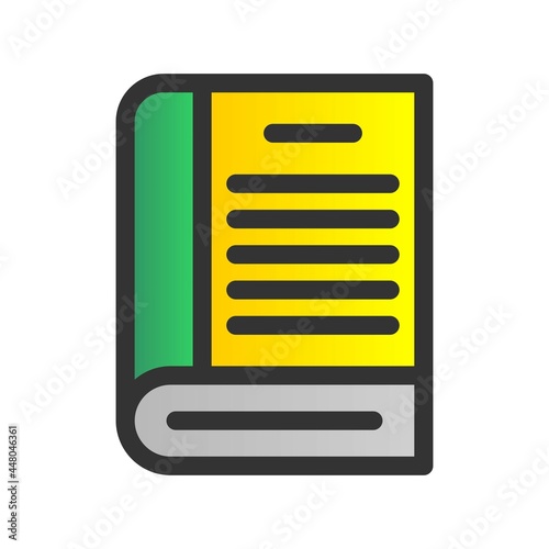 Book Filled Gradient Vector Icon Design