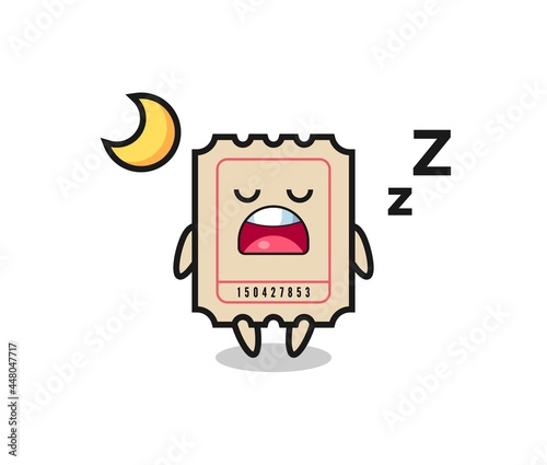 ticket character illustration sleeping at night