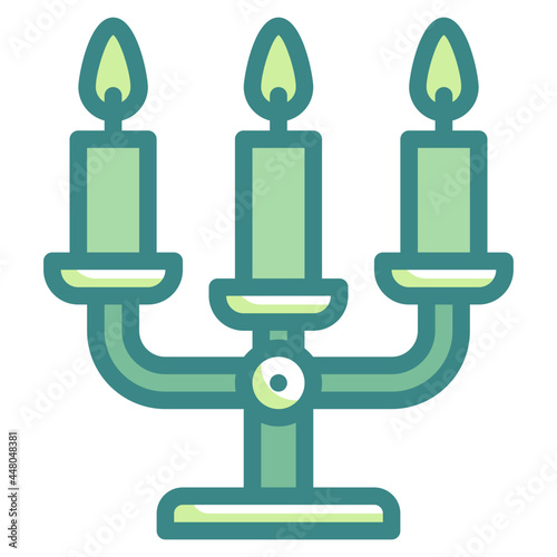 candelabra blue line icon
