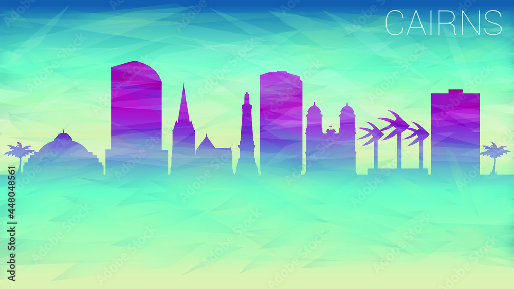 Fotografie Cairns Australia Skyline City vector Silhouette