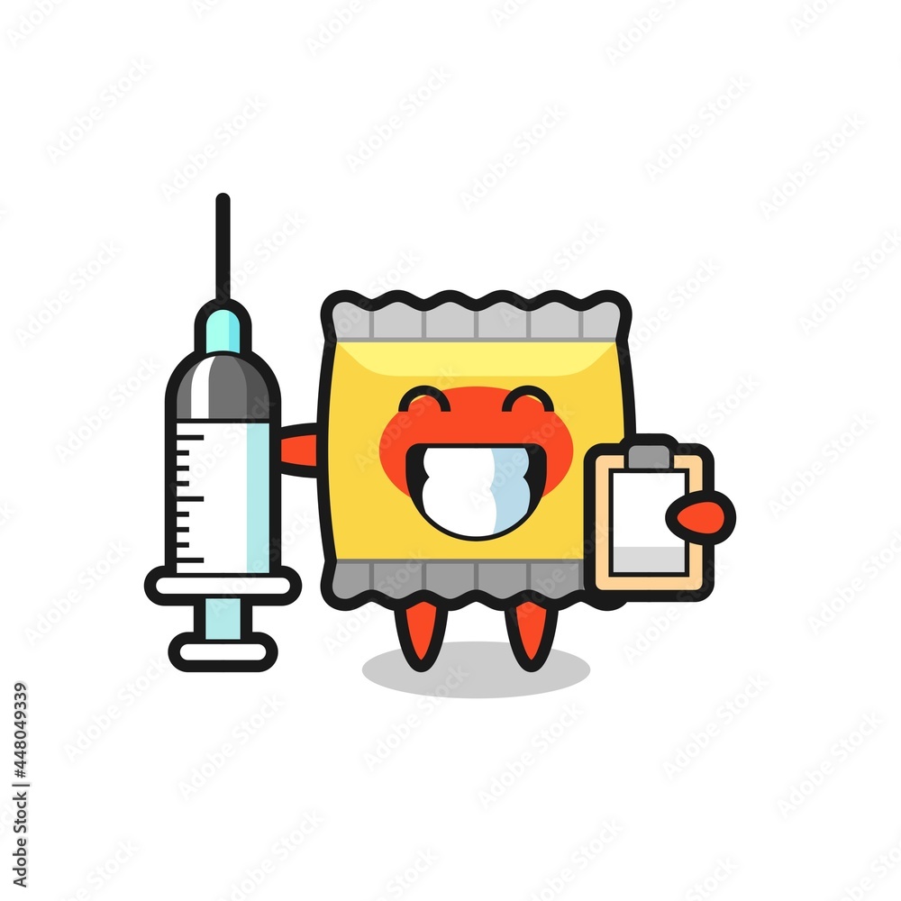 Mascot Illustration of snack as a doctor
