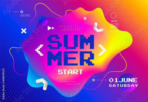 Summer start fest poster. Cyber game festival