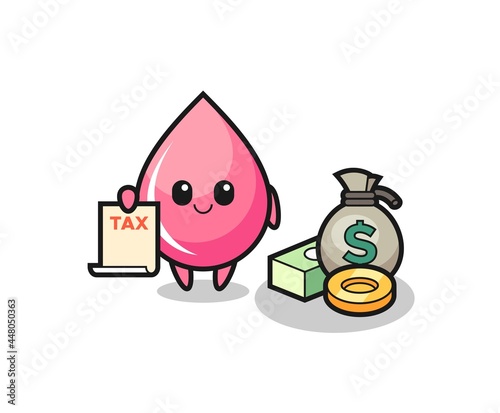Character cartoon of strawberry juice drop as a accountant