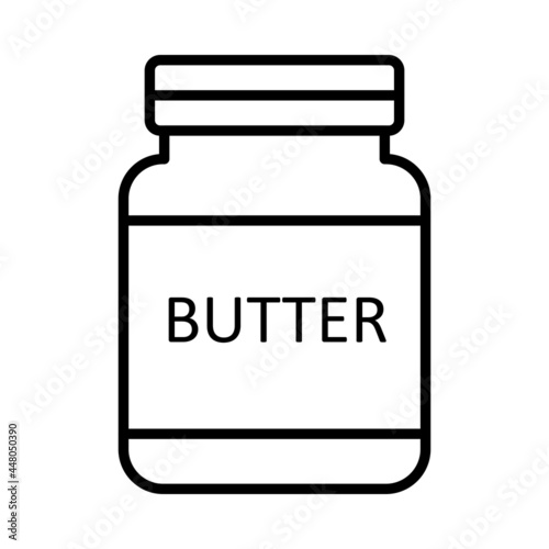 Butter jar Vector Line Icon Design