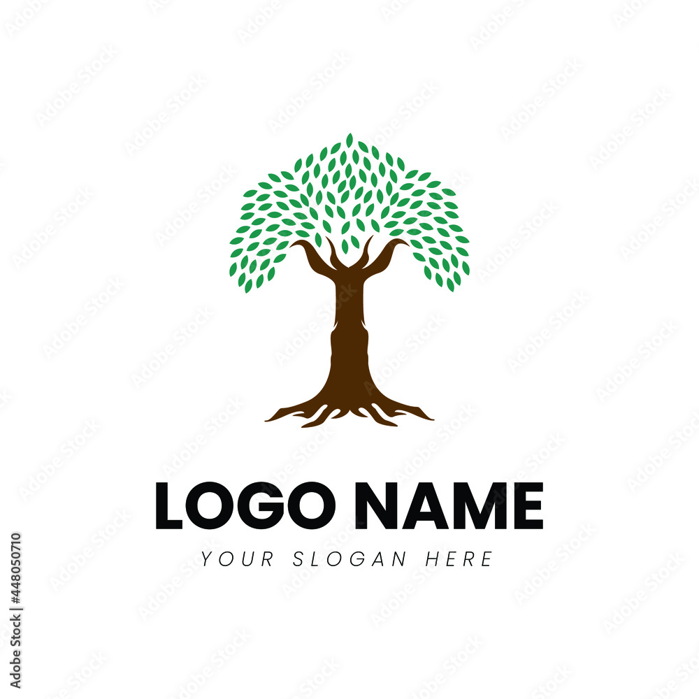 Naklejka premium tree education illustration logo