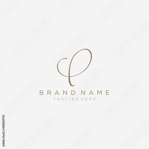 Letter L gold handwritten logo design template.