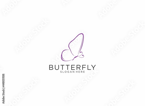 beautiful butterfly logo using white background