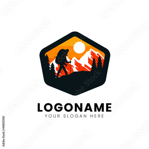 Mountain climber business logo design