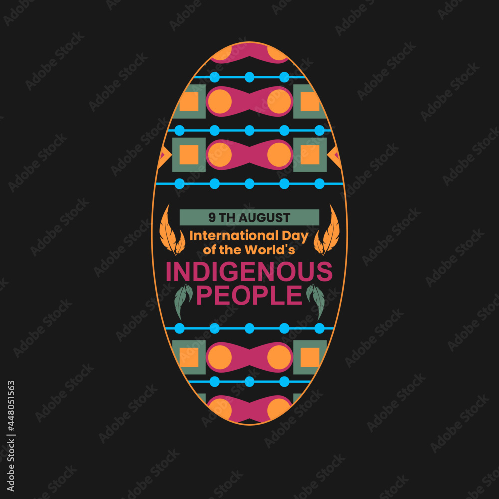 International Day of the World's Indigenous People oval Stock Vector ...