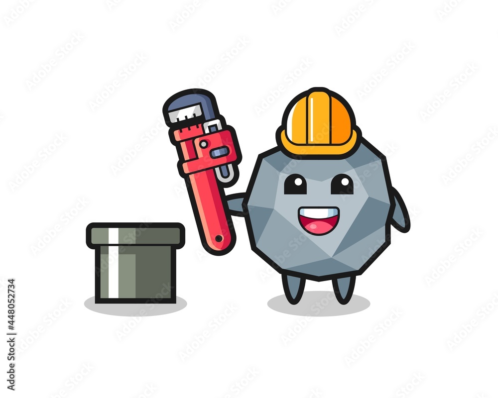 Character Illustration of stone as a plumber Character Illustration of stone as a plumber