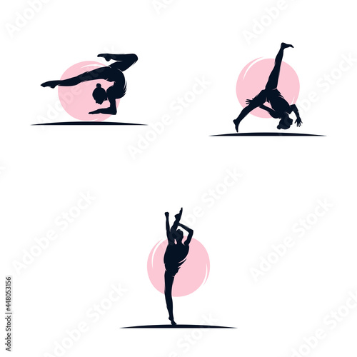 Gymnastic logo design template