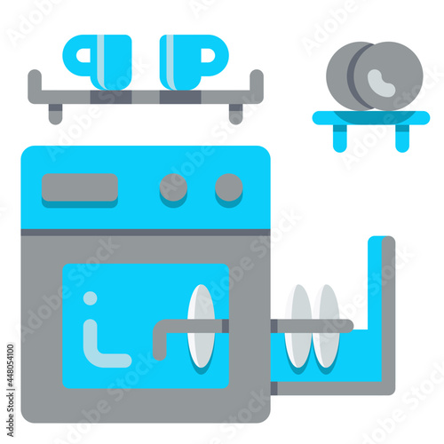 dishwasher flat icon