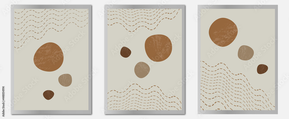 Stones.  Set of minimalist geometric posters. Vector illustration. 