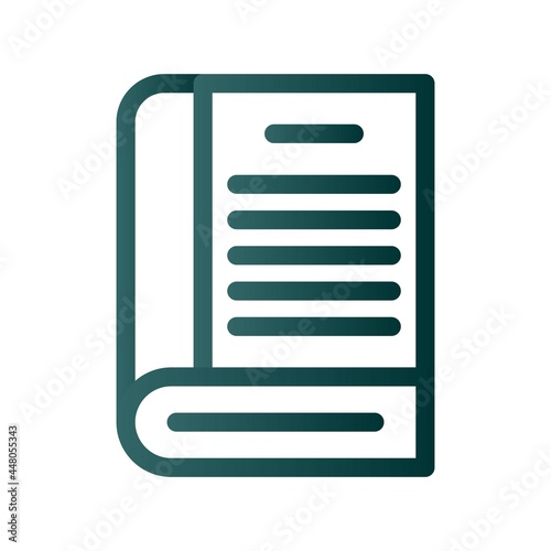 Book Line Gradient Vector Icon Design