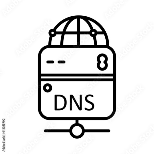 DNS Vector Line Icon Design