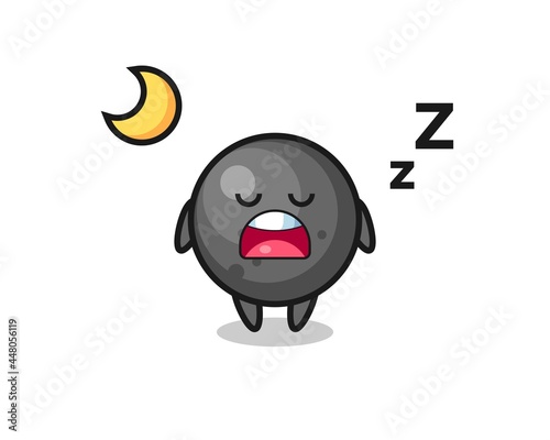 cannon ball character illustration sleeping at night