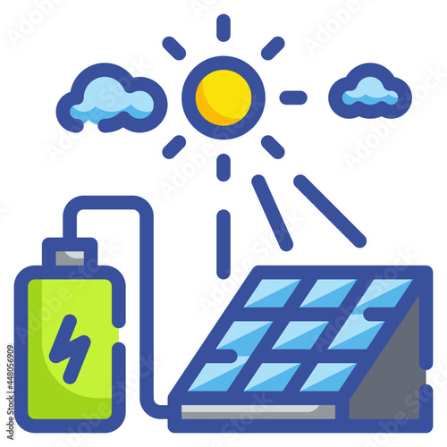 solar panele line icon photo