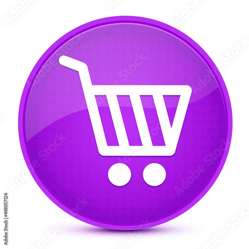 Shopping cart aesthetic glossy purple round button abstract