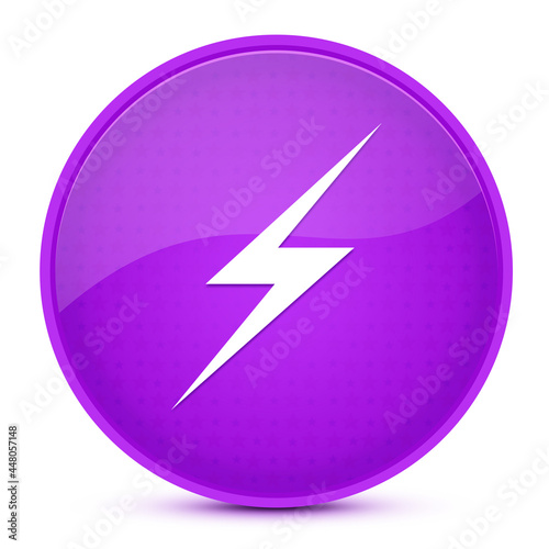 Lightning aesthetic glossy purple round button abstract