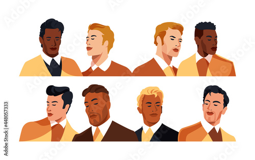 8 Vector Bold Gentleman Portraits Illustration
