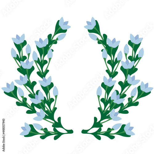 Pattern with flowers and leaves. Vector illustration.