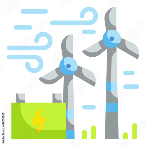 wind energy flat icon