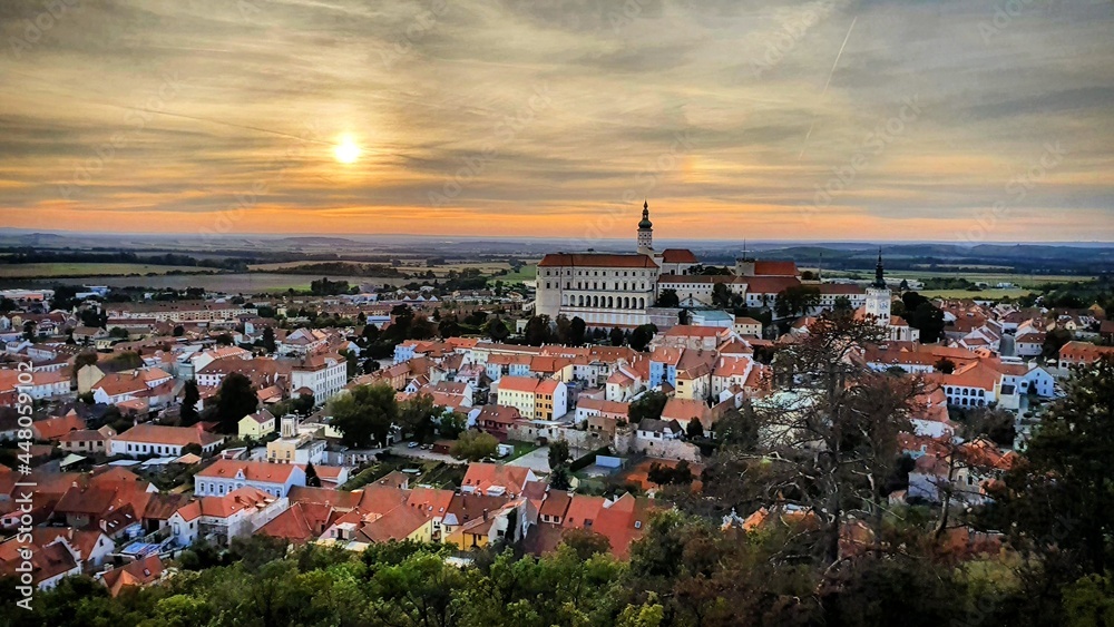 Fototapeta premium sunset over the city