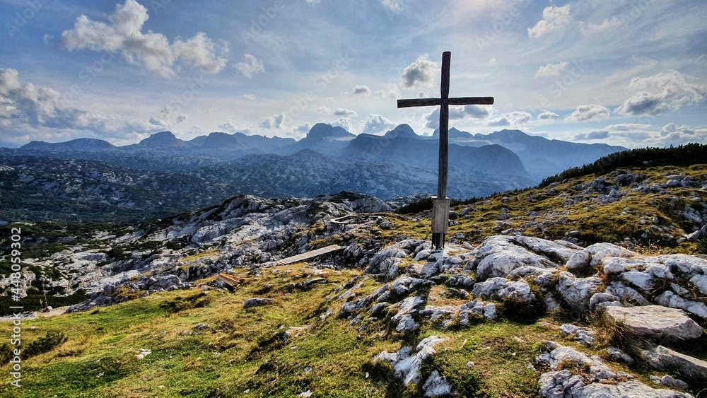 cross in the mountains