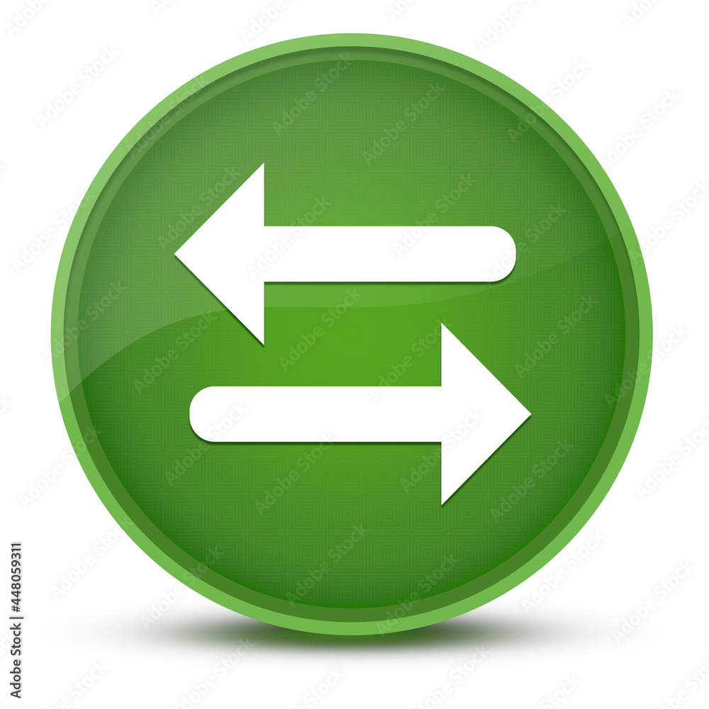 Transfer arrow luxurious glossy green round button abstract Transfer arrow luxurious glossy green round button abstract