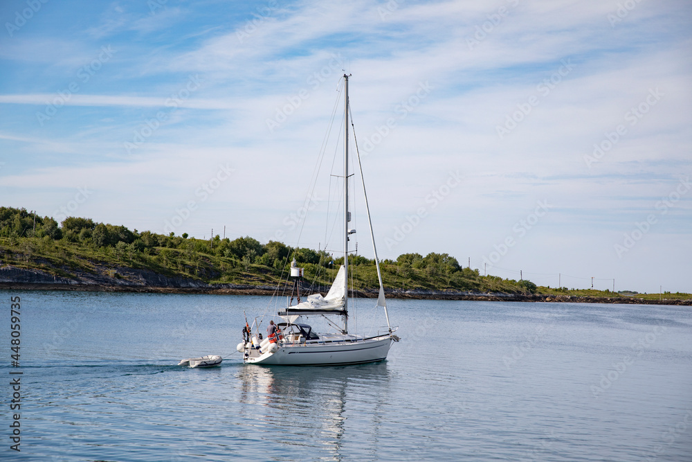 Sailboat - Great day at sea with 29c in the shade,Helgeland,Nordland county,scandinavia,Europe	