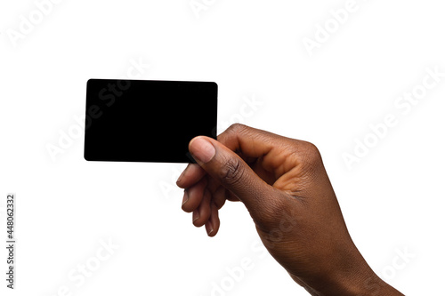 Black Female Hand Holding Black Card