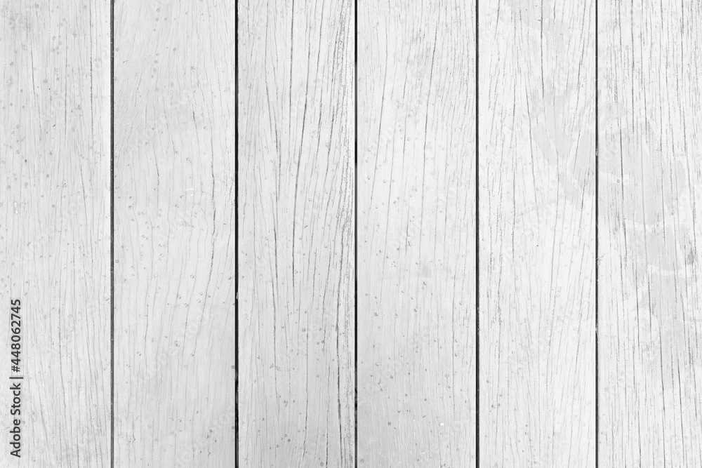 Fototapeta premium Old white vintage wooden wall pattern and seamless background