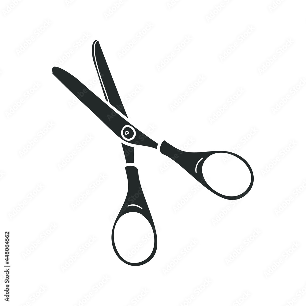 The outline of a pair of scissors in the  Stock Illustration 79821504   PIXTA