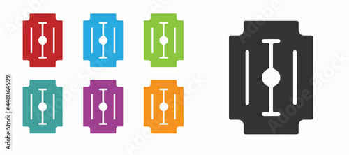 Black Blade razor icon isolated on white background. Set icons colorful. Vector