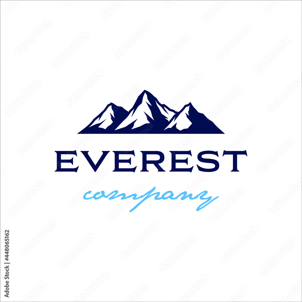 Set of Vector Everest Mountain Logo. Emblem with Highest Peack in World  Stock Vector - Illustration of reptile, emblem: 200565214
