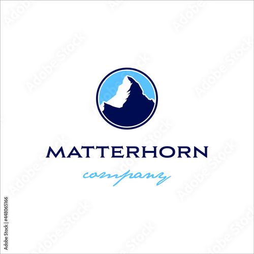 Matterhorn mountain logo with elegant and classic style design