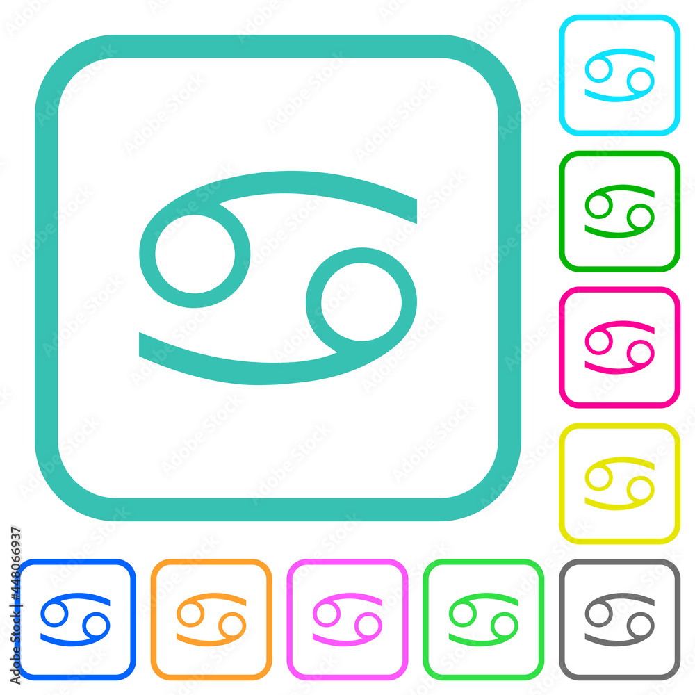 Cancer zodiac symbol vivid colored flat icons Cancer zodiac symbol vivid colored flat icons