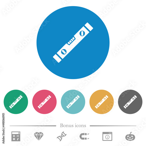 Spirit level flat round icons photo