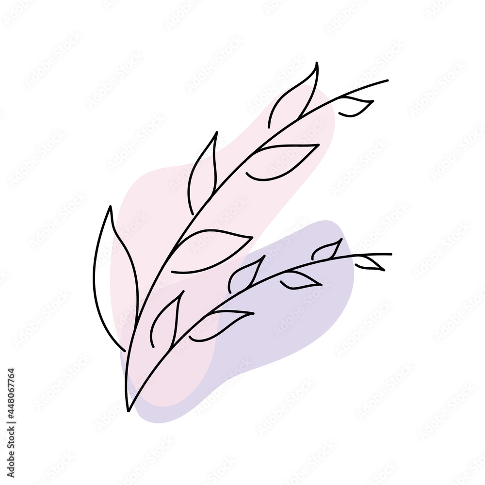 Vector abstract leaf illustration using for logo, wedding, stories, posters. Minimal modern leaves art. Doodle Leaves art with spot. Botanical vector logo print. Vector abstract leaf illustration using for logo, wedding, stories, posters. Minimal modern leaves art. Doodle Leaves art with spot. Botanical vector logo print.