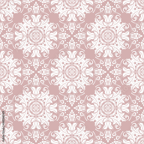 Orient classic pattern. Seamless abstract background with vintage elements. Orient purple and white background. Ornament for wallpaper and packaging