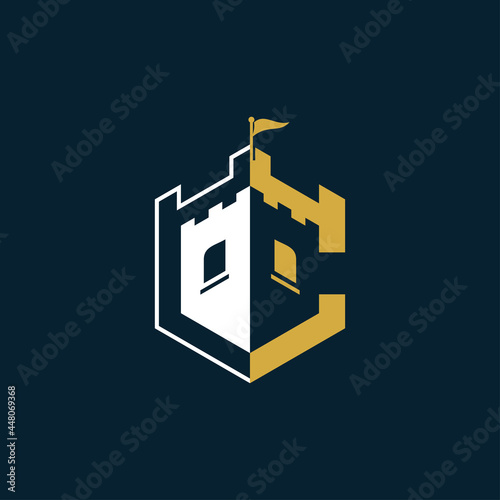 Photographie Castle logo design, palace logo, fortress logo, Vector Illustration