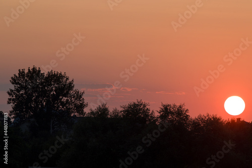 evening and sunset with clouds